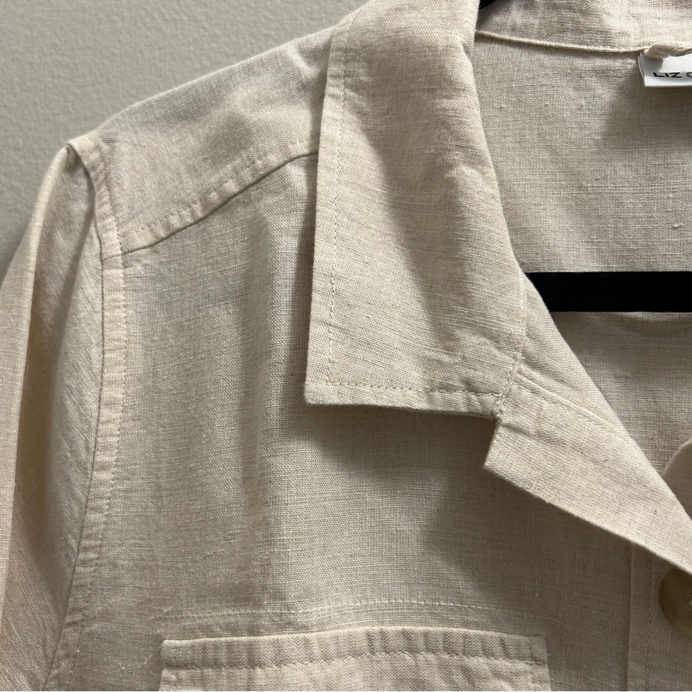 Liz Claiborne Cream Button-Up Shirt Jacket - Picture 5 of 7